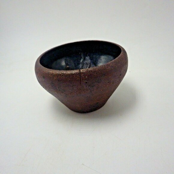 Earthenware Bowl Rustic Pottery Brown Earth Tones Cabin Lodge Studio Art - Picture 4 of 9